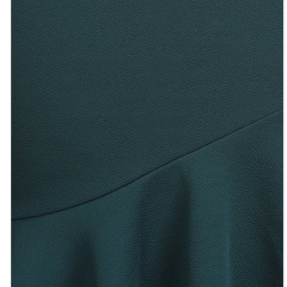 Plus Size Dark Teal High Neck Asymmetrical Dress - Picture 6 of 7